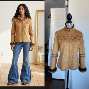 Vintage Reversible Regal Faux Fur Suede Coat Jacket. Small/Medium.